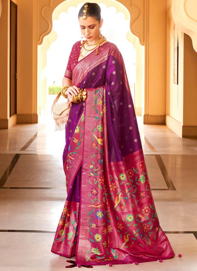 Pv Silk Wine Festival Wear Printed Saree